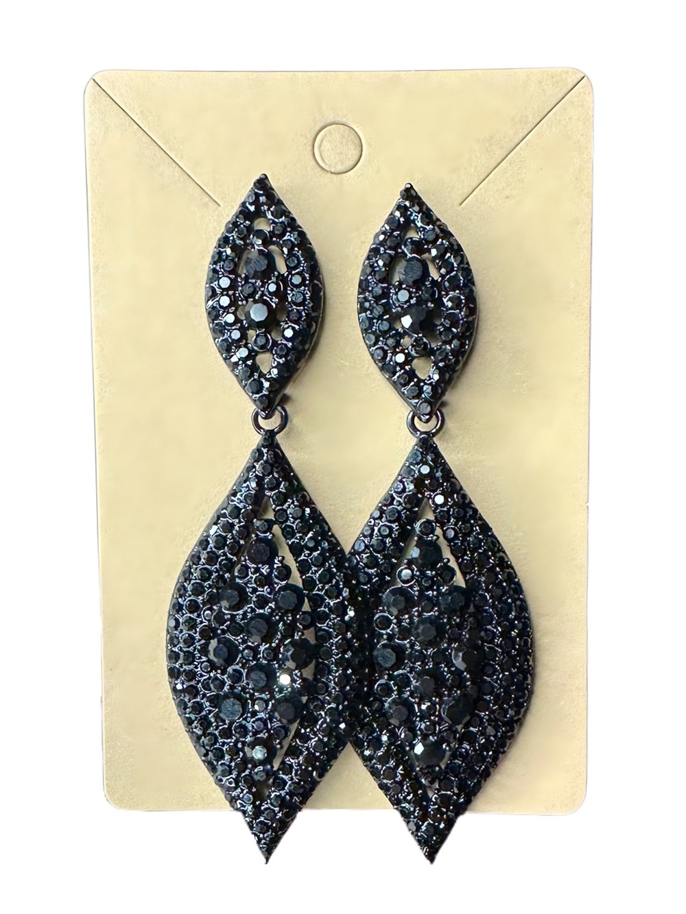 Black Crystal Drop Earrings - Women Jewelry